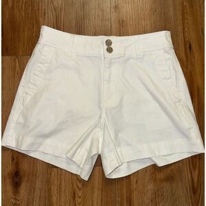 Women's White High-Rise Casual Shorts